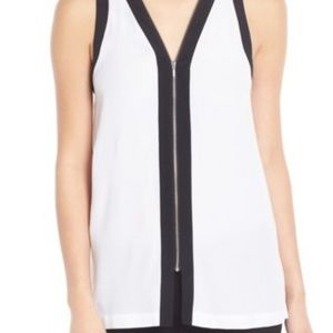 Trouve | Nordstrom Color-block Zip Detail Top- NWT